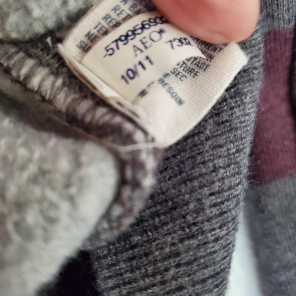 VTG American Eagle SweatShirt Womens Large Striped Pullover AE‎ NYSTATE Division - Picture 6 of 8